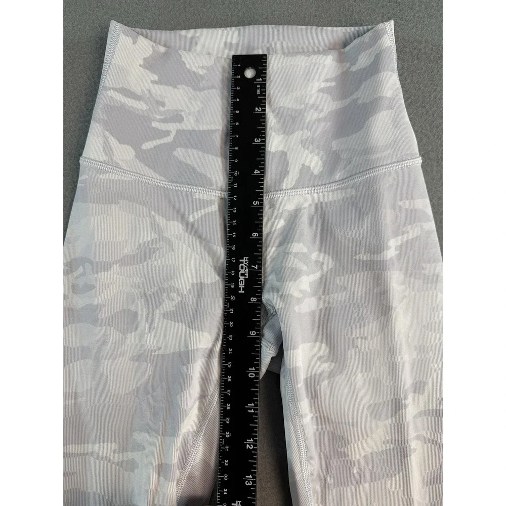 Lululemon Leggings Womens 2 Gray Camo High Rise Ankle Yoga Athletic Pants